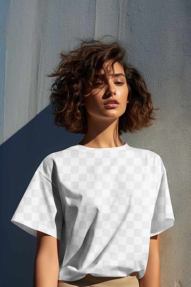 PNG women's t-shirt mockup, transparent design