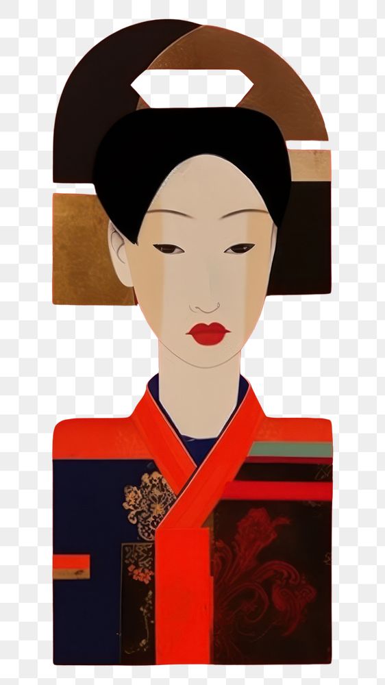 PNG  Mixed media collage art represent of traditional chinese cultural clothing painting apparel.
