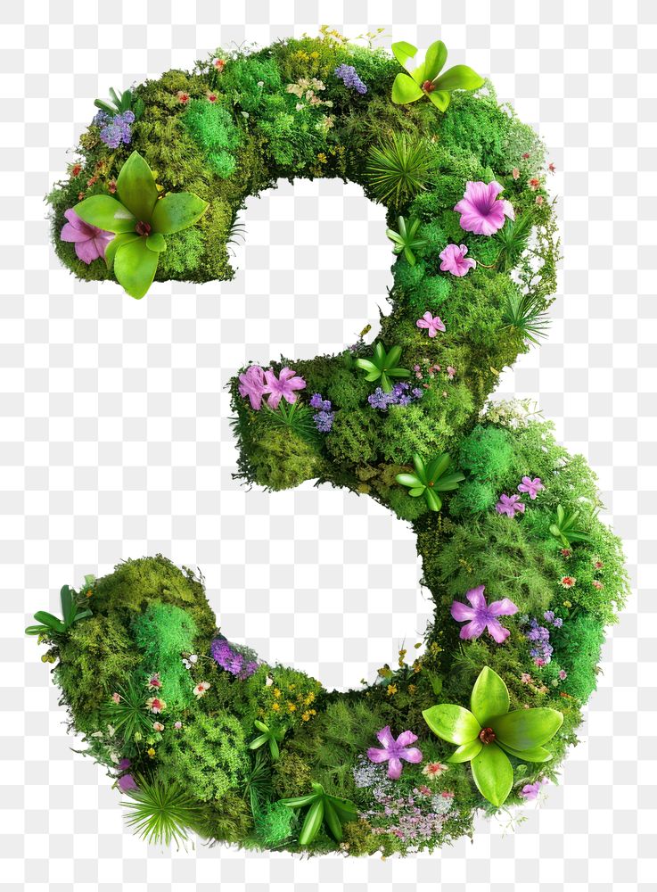 PNG  3 Number number symbol plant.