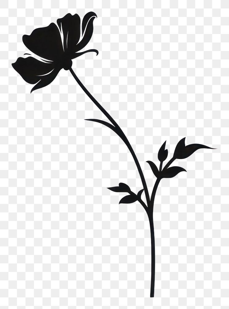PNG A flower silhouette art stencil blossom.