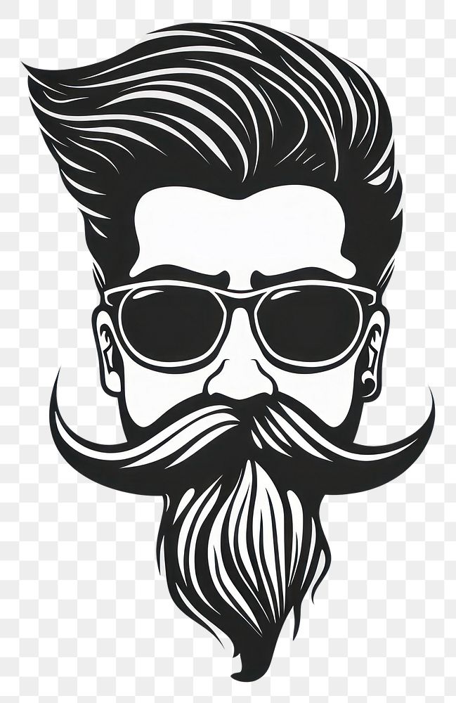 PNG Mustache tattoo flat illustration accessories illustrated accessory.
