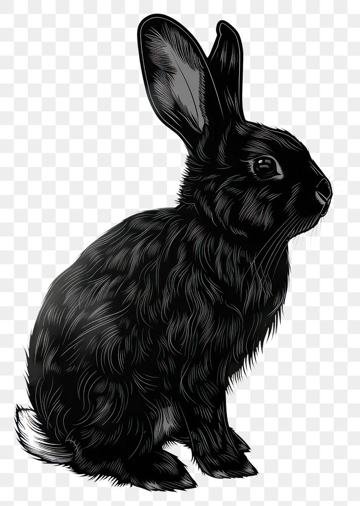 PNG Rabbit tattoo flat illustration animal mammal bunny.