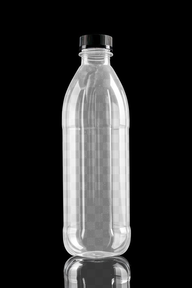 PNG plastic water bottle mockup, transparent design