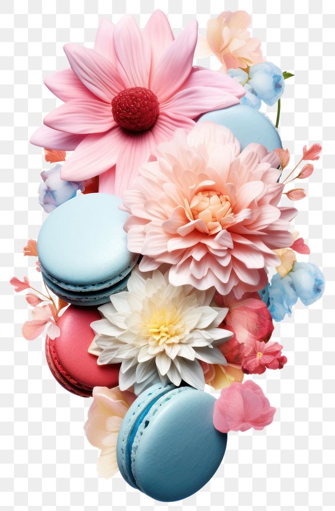 PNG Flower Collage macaron macarons flower confectionery.