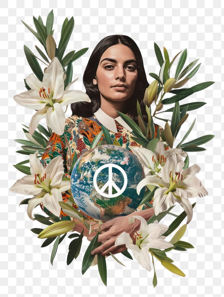 PNG A latina Argentinian woman art graphics blossom.