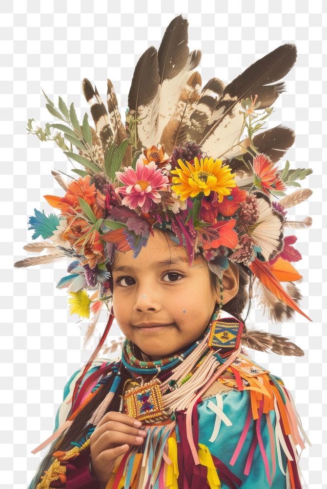 PNG Native American cute girl person human tribe.
