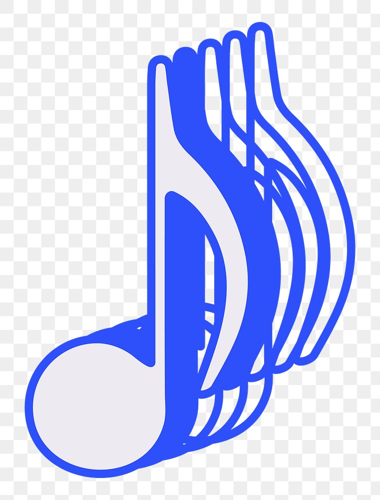 music note png blue layer icon, transparent background