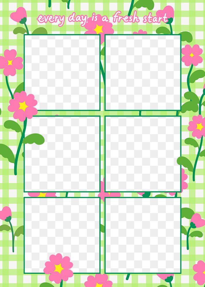PNG cute floral photo collage