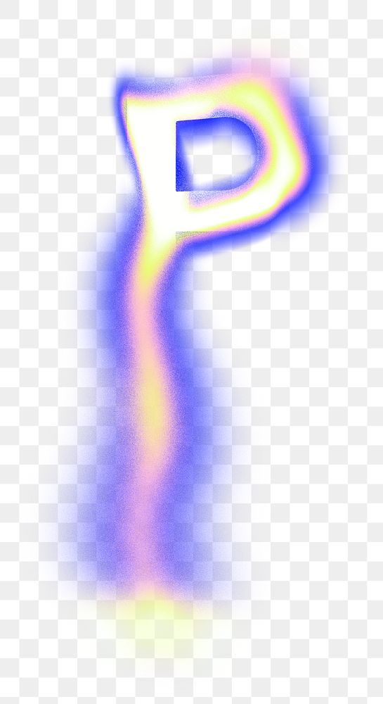 Letter P PNG fluid neon font, transparent background