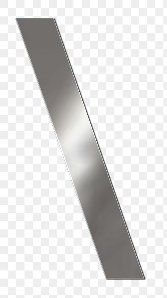 PNG slash symbol silver metallic font, transparent background