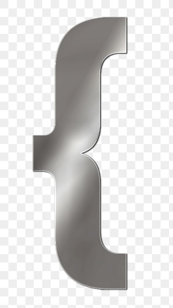 PNG bracket symbol silver metallic font, transparent background