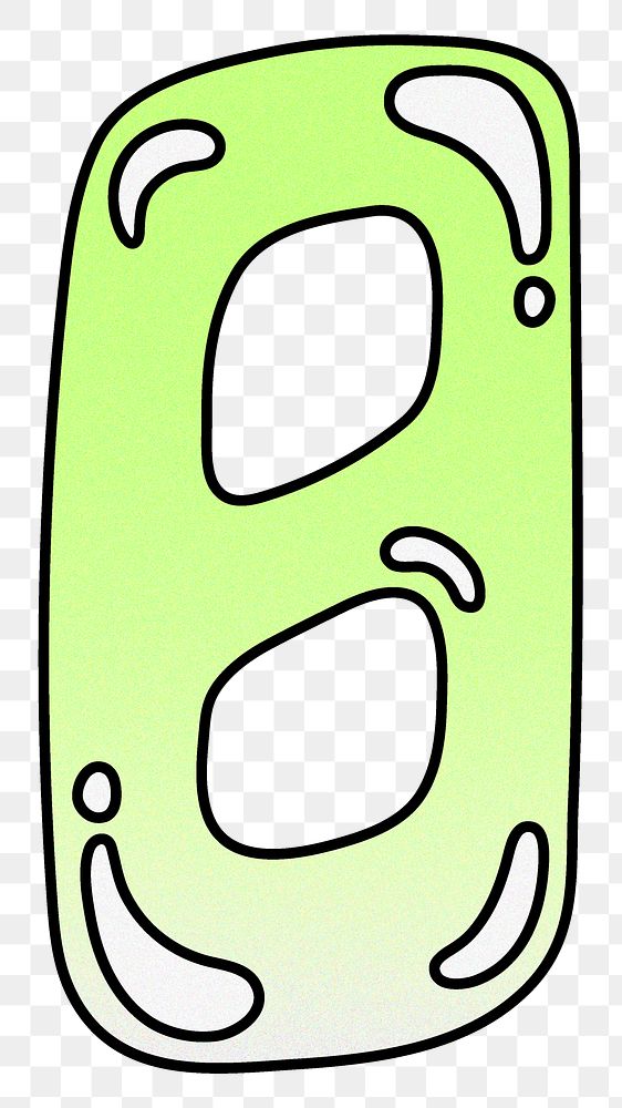 Number 8 png gradient lime green font, transprent background