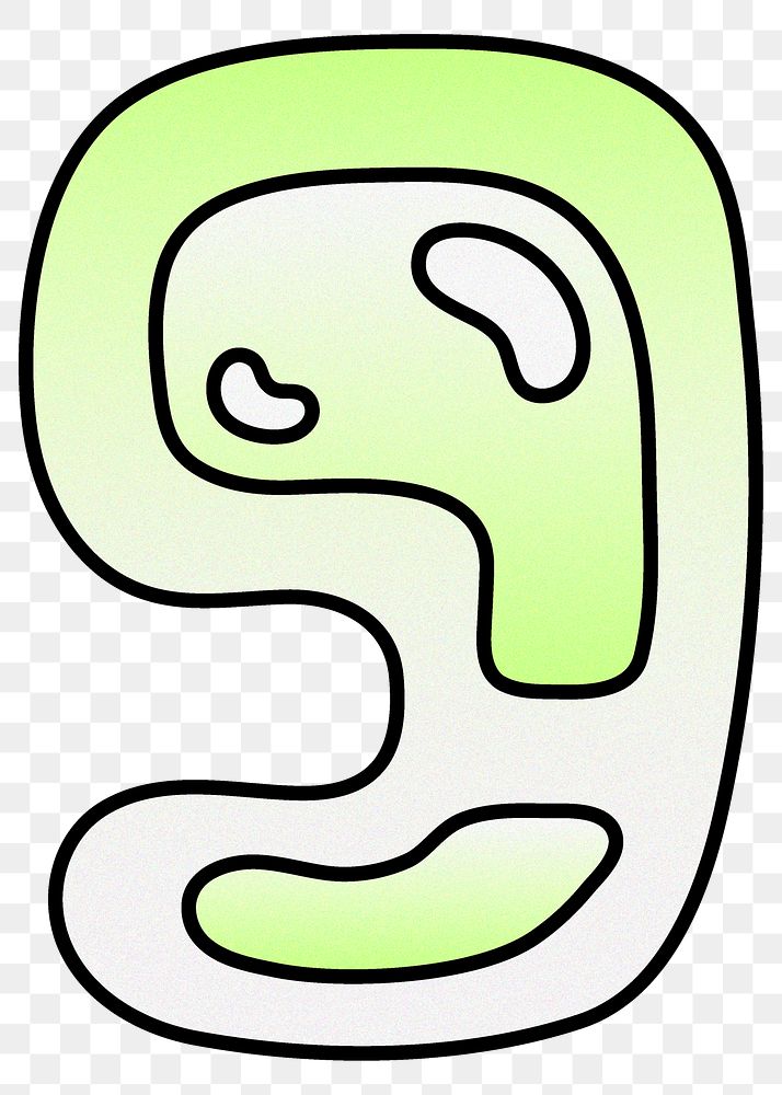Apostrophe  sign png gradient green symbol, transparent background