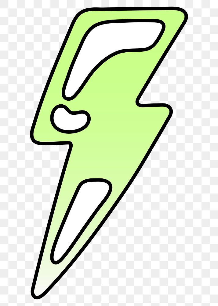 PNG lightning icon, lime green shape, transparent background