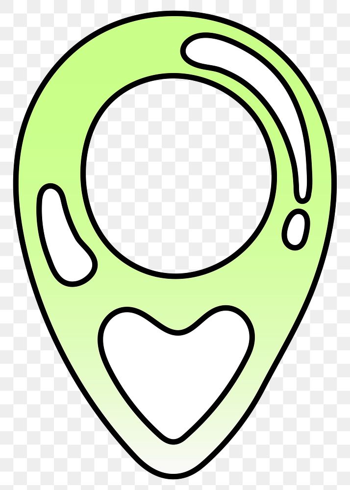 PNG location pin icon, lime green shape, transparent background