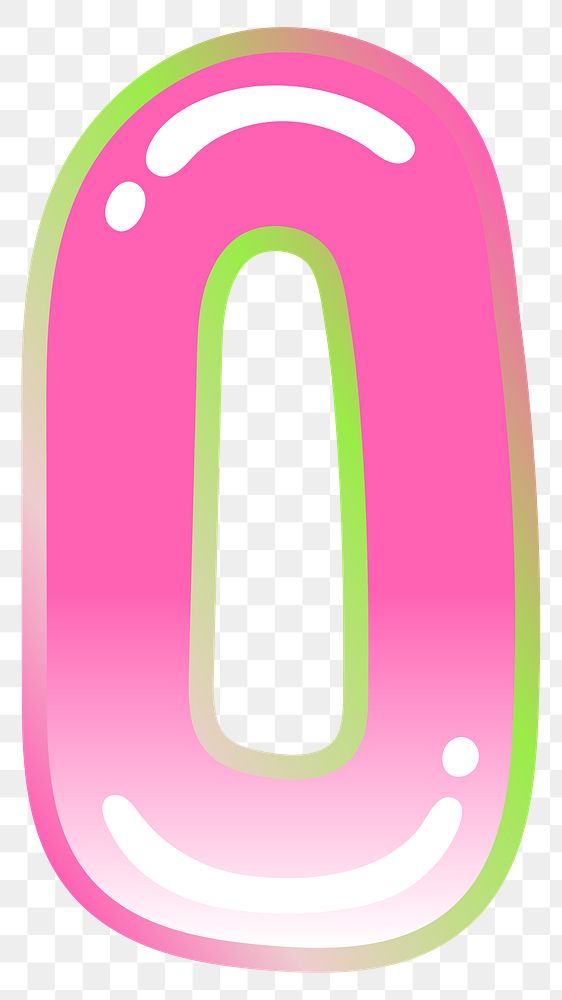 Letter O png cute cute funky pink font, transparent background