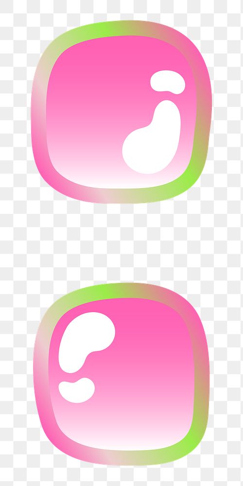 PNG colon  sign, funky pink symbol, transparent background