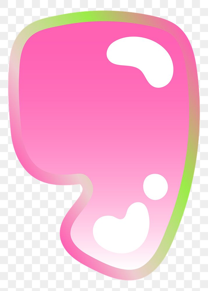 PNG apostrophe  sign, funky pink symbol, transparent background