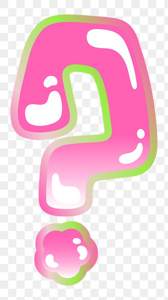PNG question mark  sign, funky pink symbol, transparent background