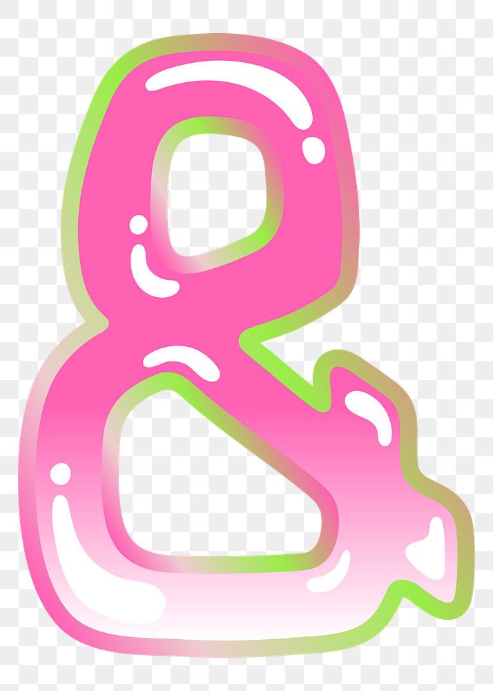 PNG ampersand  sign, funky pink symbol, transparent background