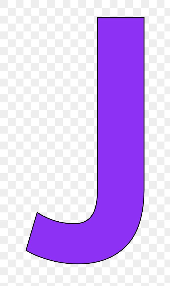 Letter J png purple font, transparent background
