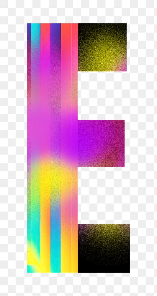Letter E png funky abstract bold font, transparent background