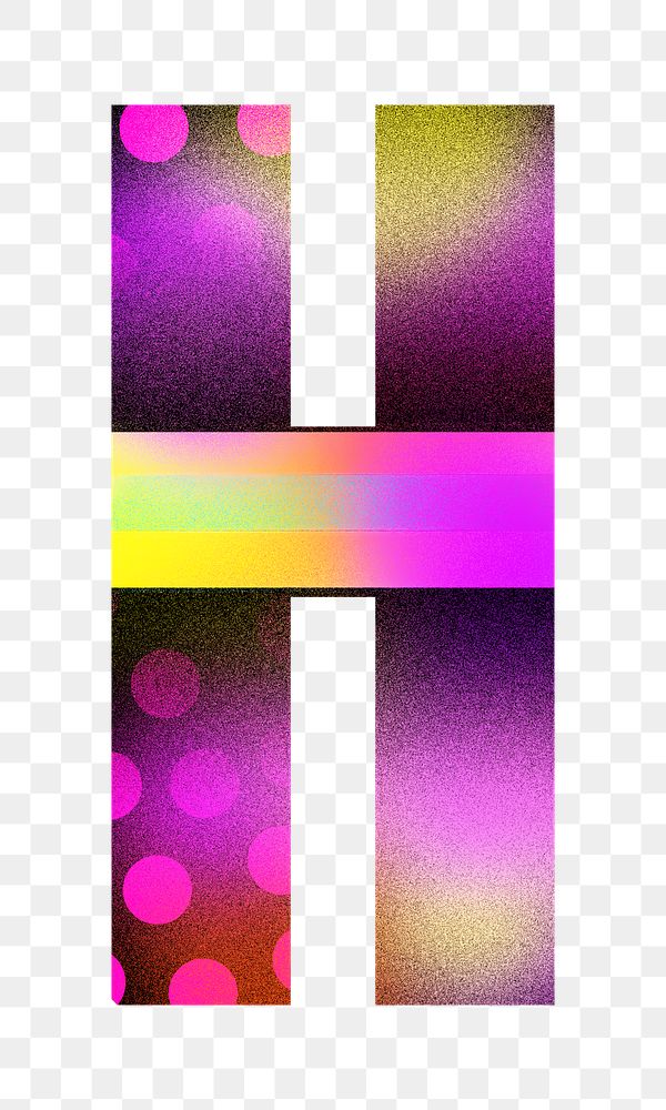 Letter H png funky abstract bold font, transparent background
