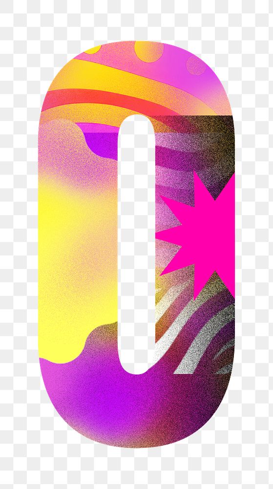 Letter O png funky abstract bold font, transparent background