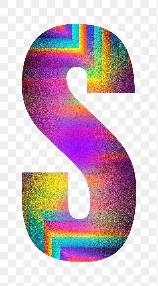 Letter S png funky abstract bold font, transparent background