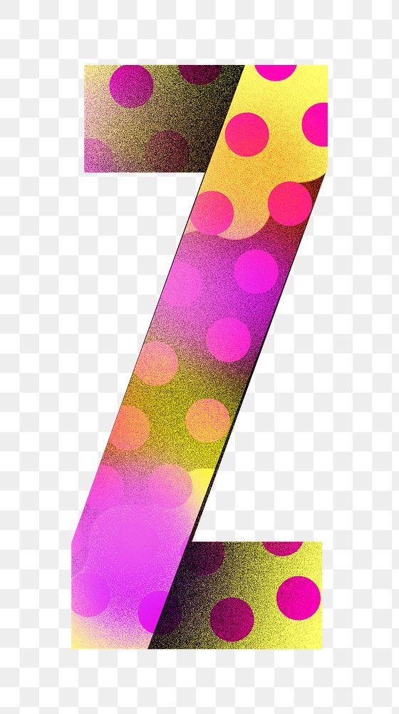 Letter Z png funky abstract bold font, transparent background
