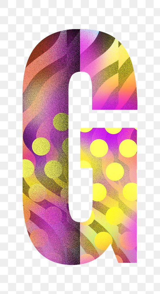 Letter G png funky abstract bold font, transparent background