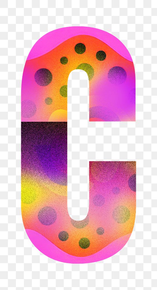 Letter C png funky abstract bold font, transparent background