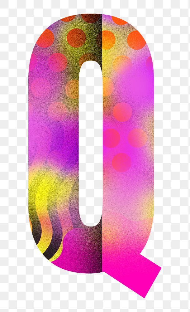 Letter Q png funky abstract bold font, transparent background