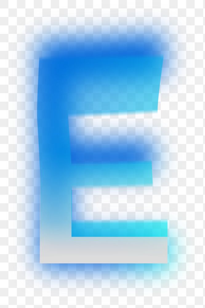 Letter E  png offset color font, transparent background