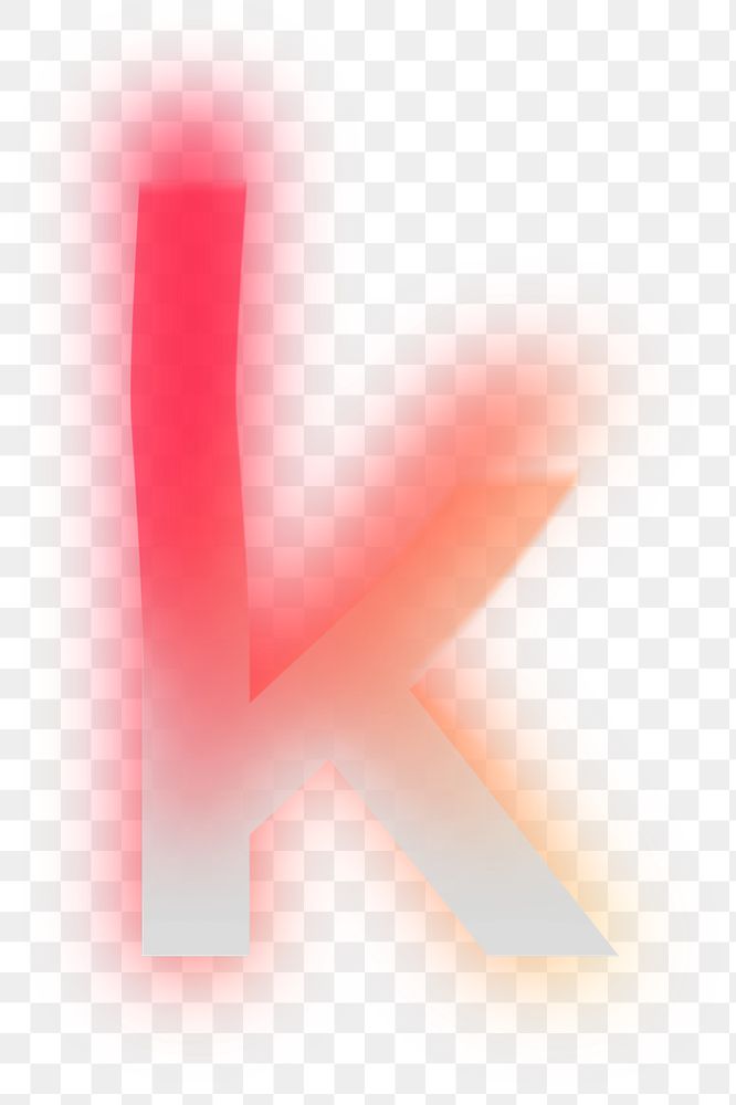 Letter k  png offset color font, transparent background