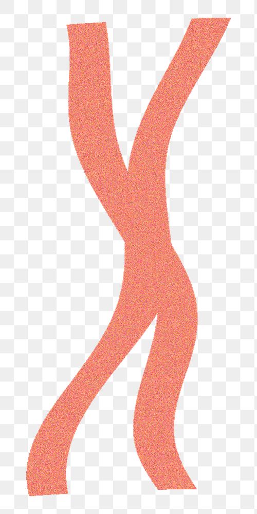 Letter X  png  orange distort font, transparent background