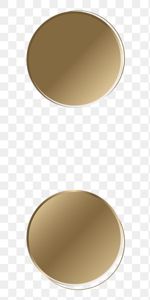 Colon png gold metallic symbol, transparent background