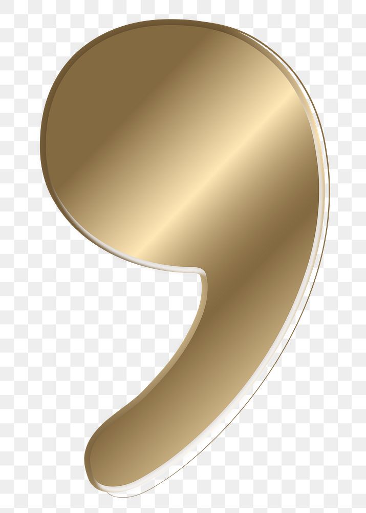 Quotation mark png gold metallic symbol, transparent background