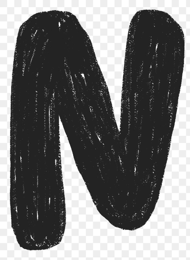 Letter N png  crayon font, transparent background