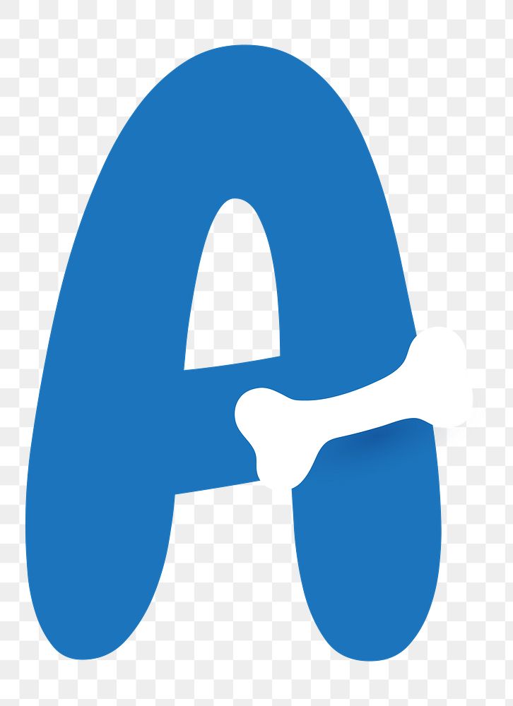 Letter A png blue font, transparent background