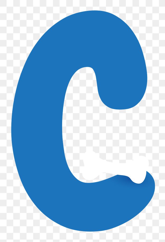 Letter C png blue font, transparent background