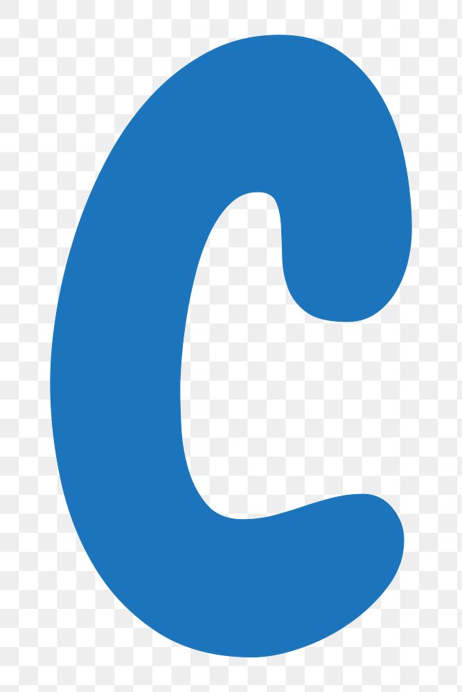 Letter C png blue font, transparent background