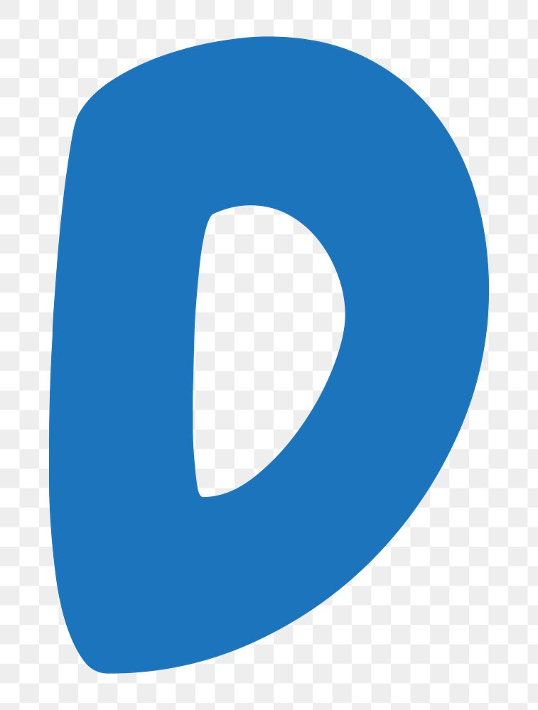 Letter D png blue font, transparent background