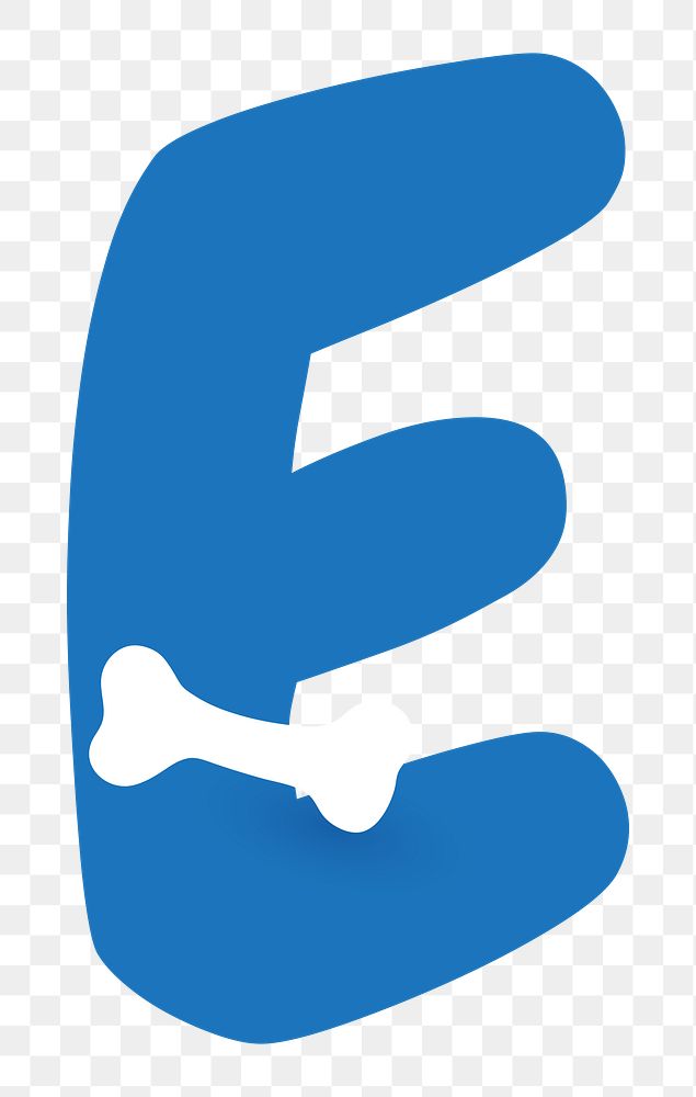 Letter E png blue font, transparent background