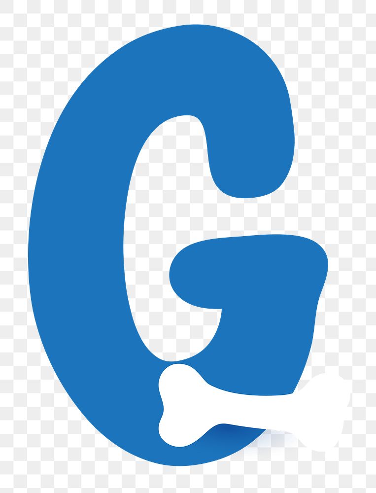 Letter G png blue font, transparent background
