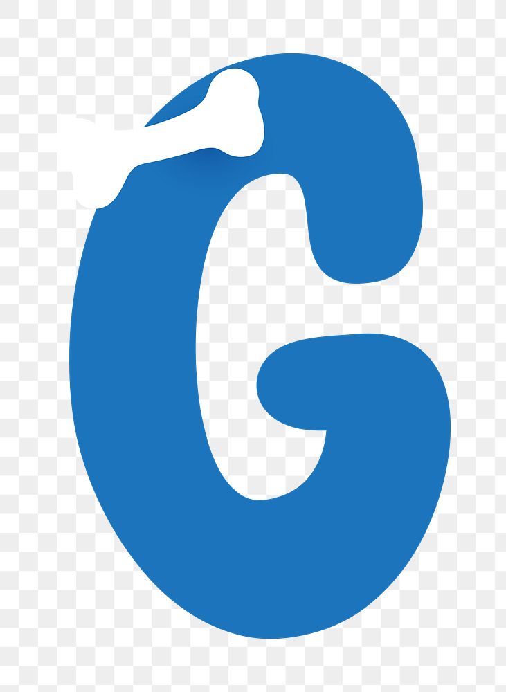Letter G png blue font, transparent background