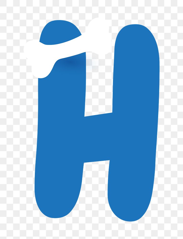 Letter H png blue font, transparent background