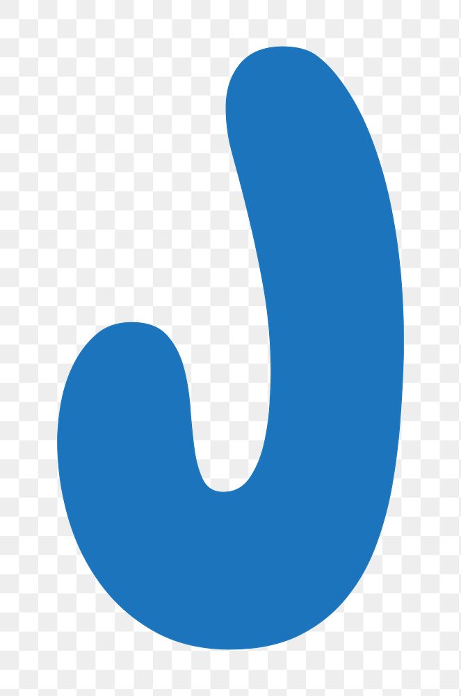 Letter J png blue font, transparent background