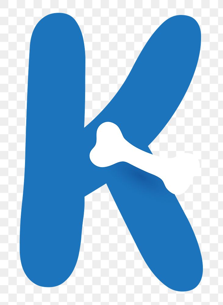 Letter K png blue font, transparent background