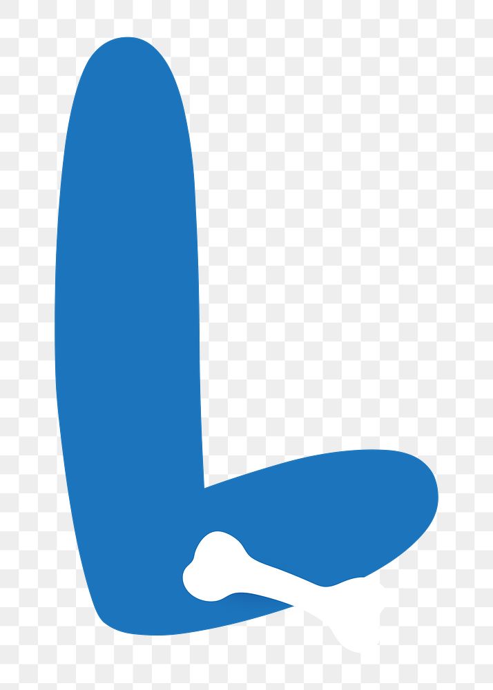 Letter L png blue font, transparent background